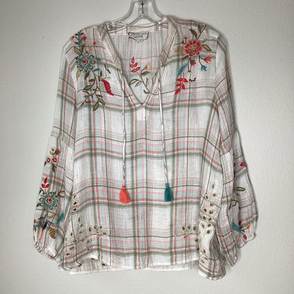 Johnny Was Lidia Effortless Peasant Top Med - Picture 1 of 9